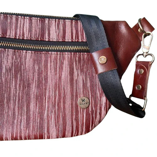The Sleek Stripes – Brown Funky Cowhide Leather Bag (One of a Kind)