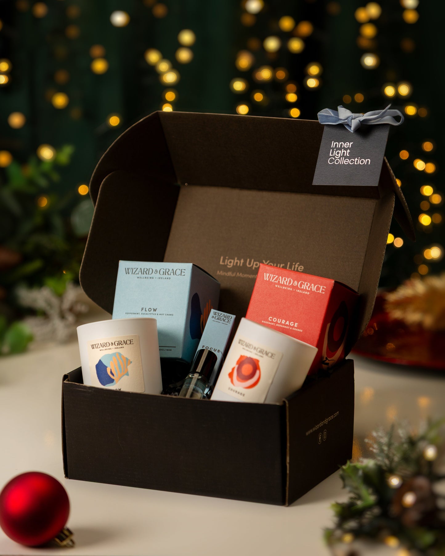 Wizard & Grace  The Inner Light Collection: Focus, Flow & Courage Gift Set | Irish Aromatherapy Candle Gift Set