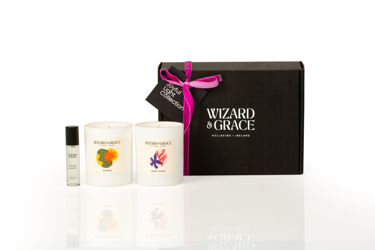 Wizard & Grace Joyful Light Collection: Mood Boost & Gratitude Gift Set | Irish Aromatherapy Candle Gift Set