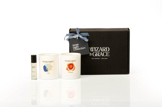 Wizard & Grace  The Inner Light Collection: Focus, Flow & Courage Gift Set | Irish Aromatherapy Candle Gift Set
