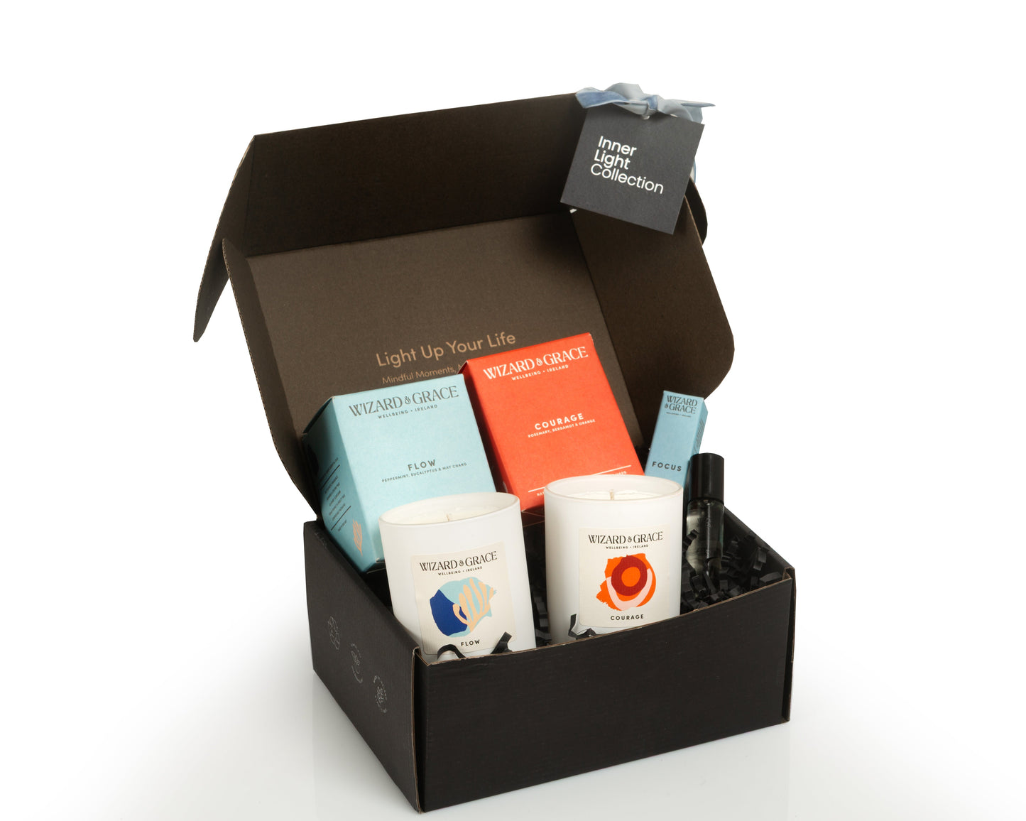 Wizard & Grace  The Inner Light Collection: Focus, Flow & Courage Gift Set | Irish Aromatherapy Candle Gift Set
