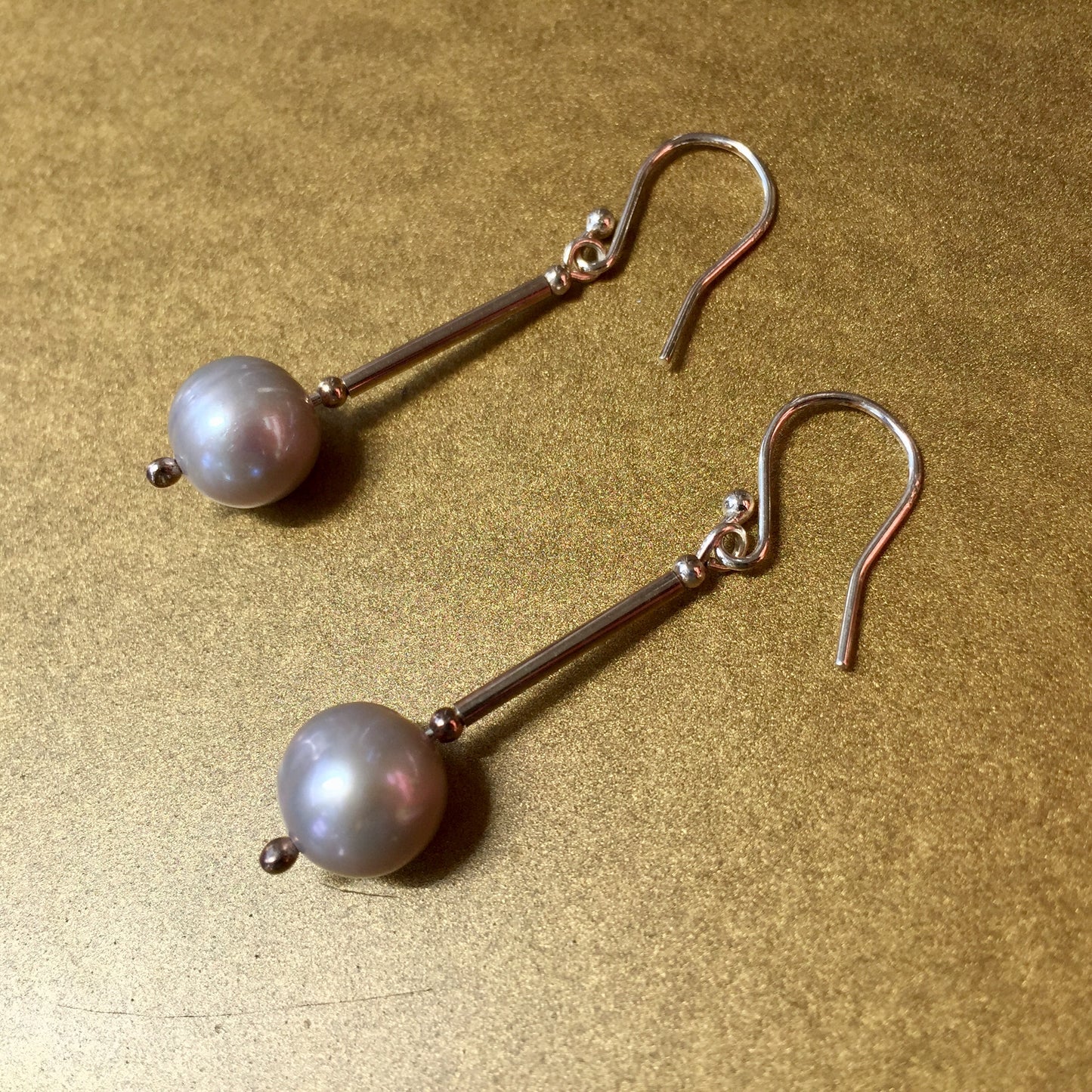 Silver drop Pearl Earrings