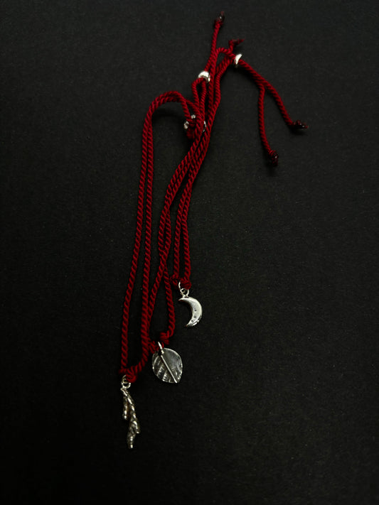 Red silk cord bracelet