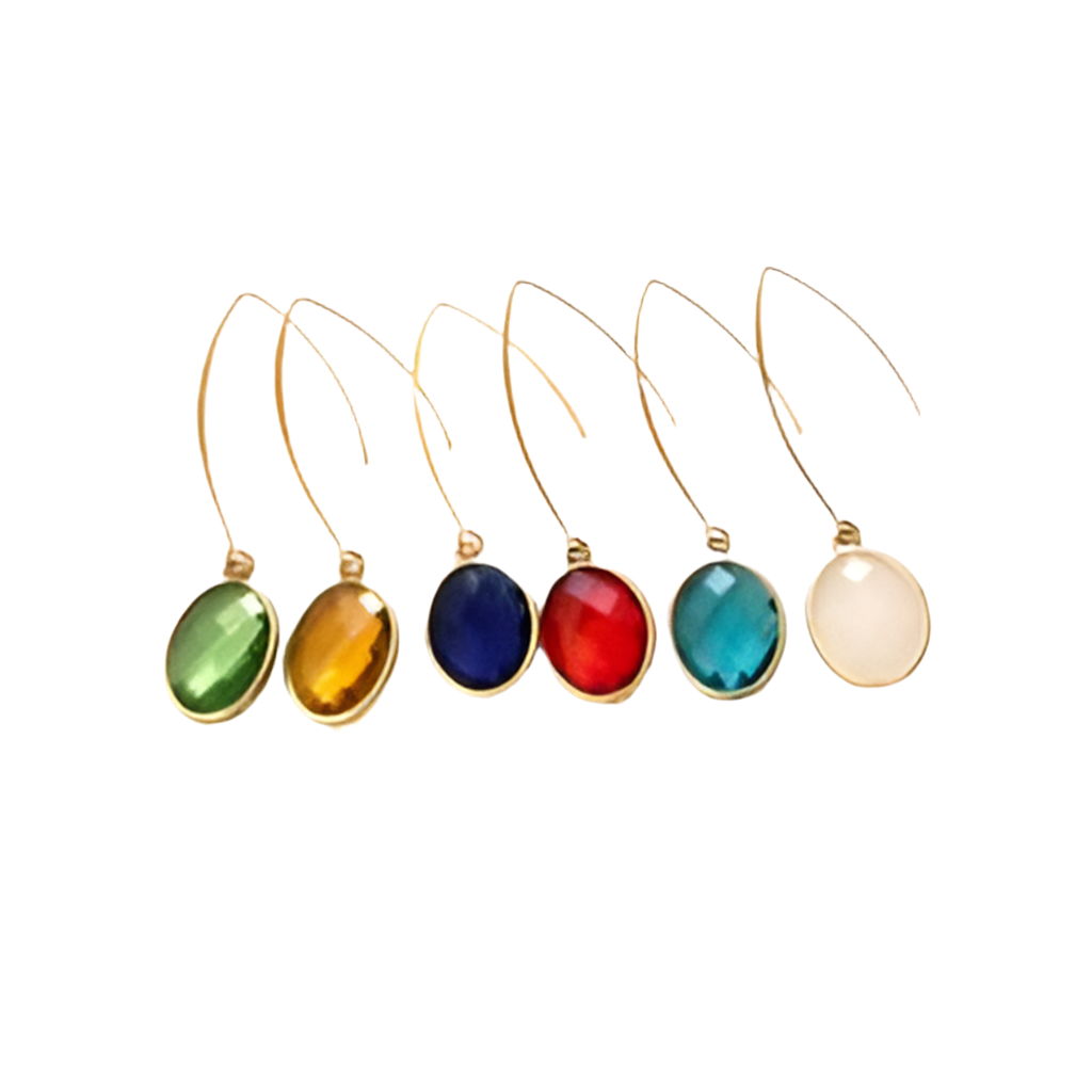 A Crystal Gold Plated drop earring