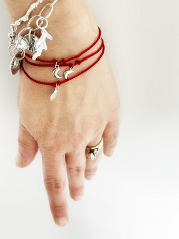 Red silk cord bracelet