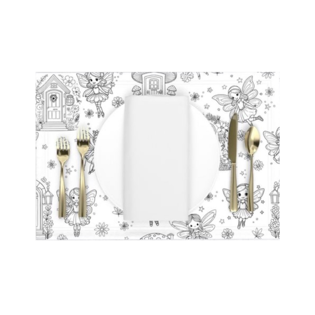 DC Fairytale 'Colour Me' Placemat with 12  Washable | Reversible Colouring Placemat