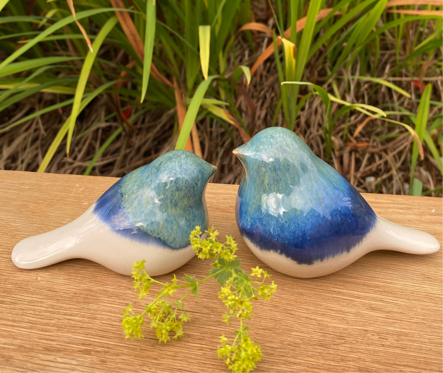 Ceramic Birds Blue Medium