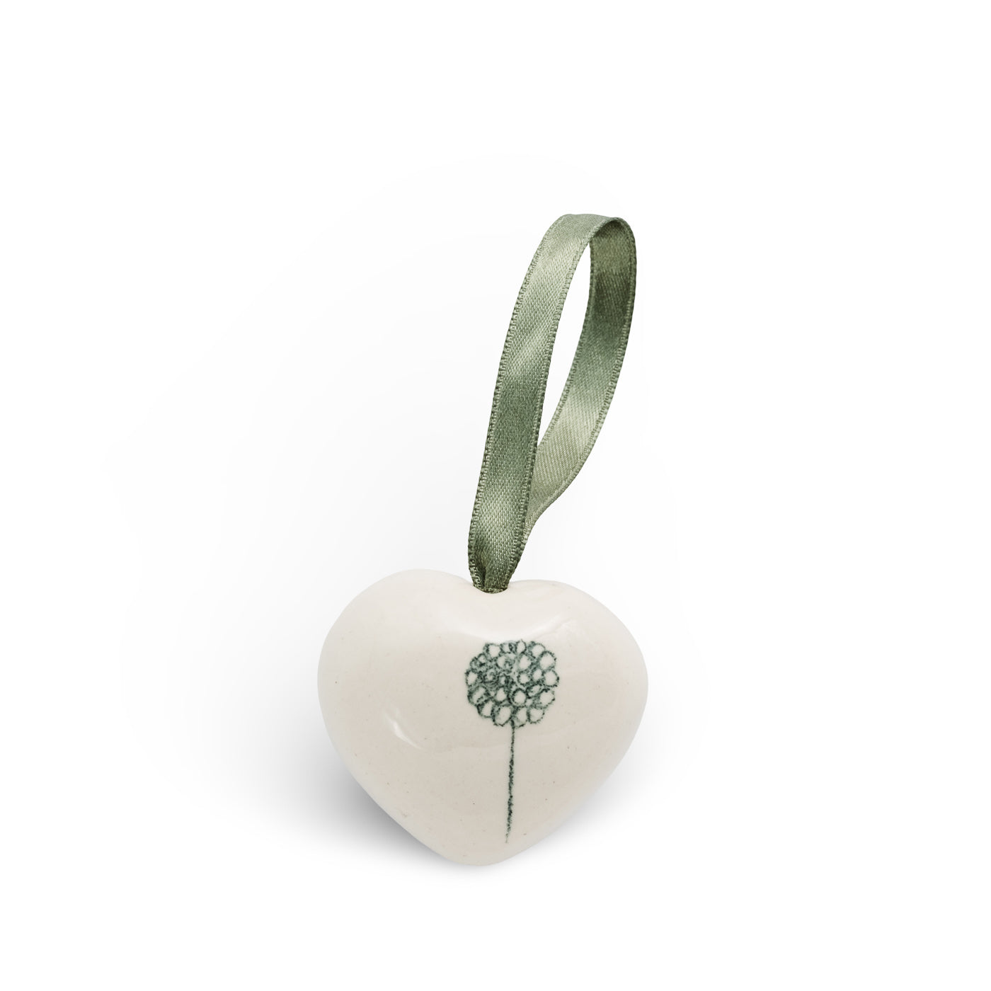 Ceramic Hip Vase- Allium Design + Allium hanging Heart