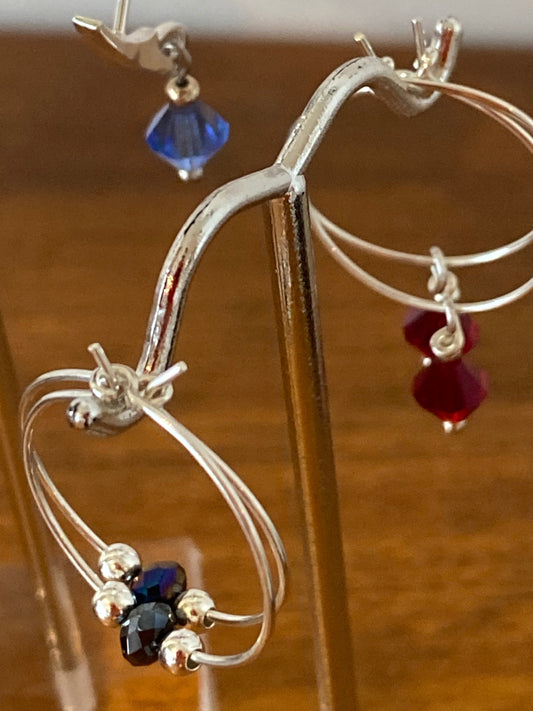 Roser Swarovski Loop Earrings -different designs and colours available