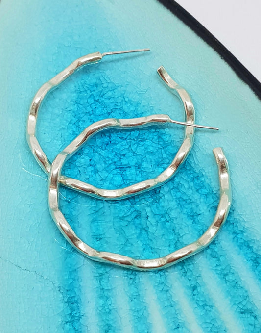 Atlantic rip tide hoop earrings