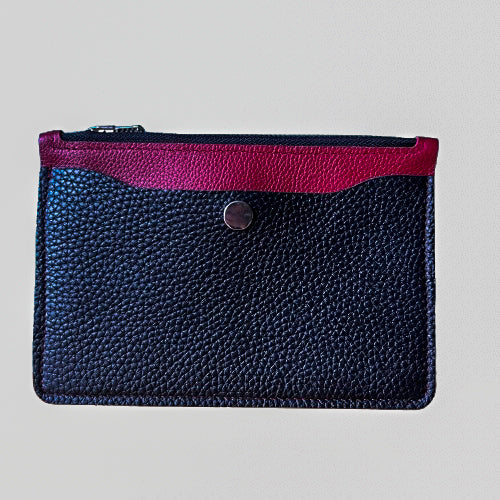 leather wallet with zipper