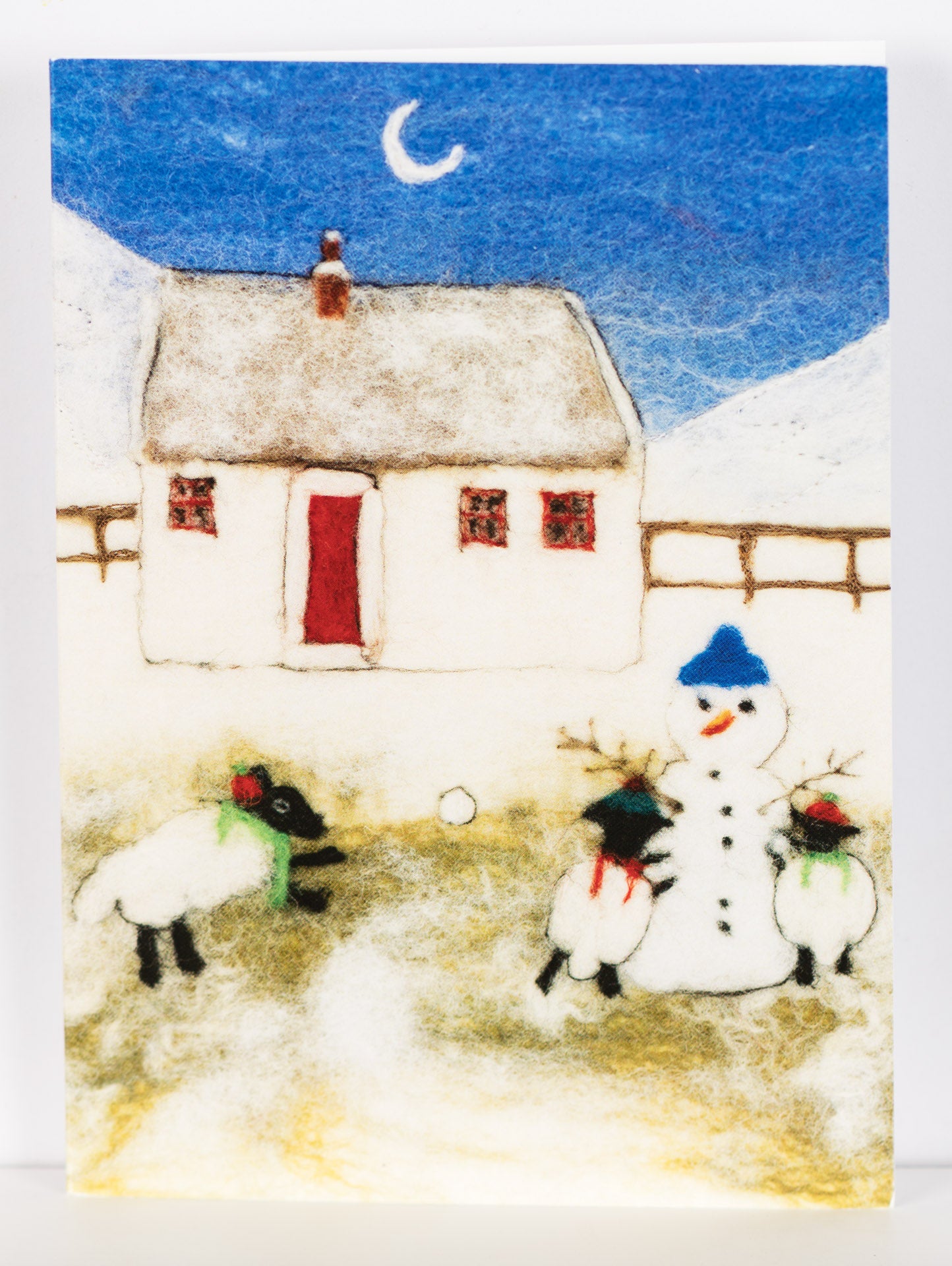 'Do you want to build a snowman?' Felt Art Christmas Card