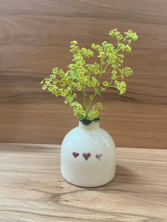 Ceramic Bell Vase - 3 Heart Family Design