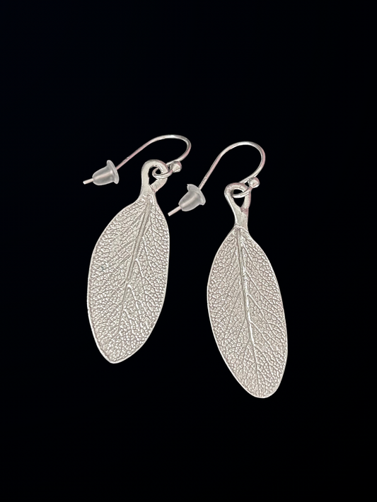 Silver leaf earrings (LARGE)
