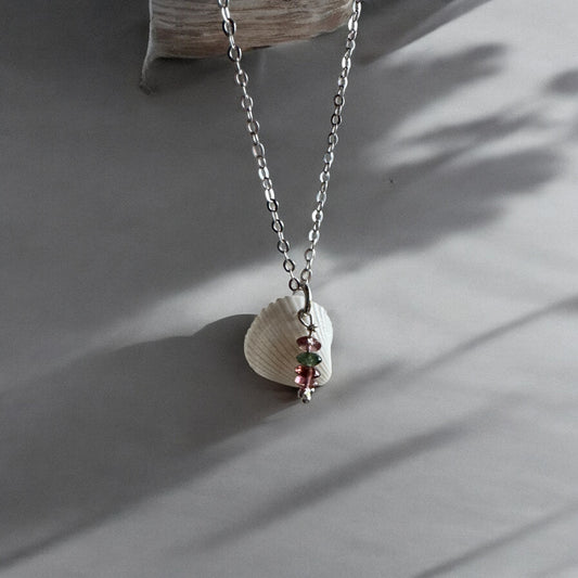 Inchydoney Shell & Tourmaline Necklace / Sterling Silver