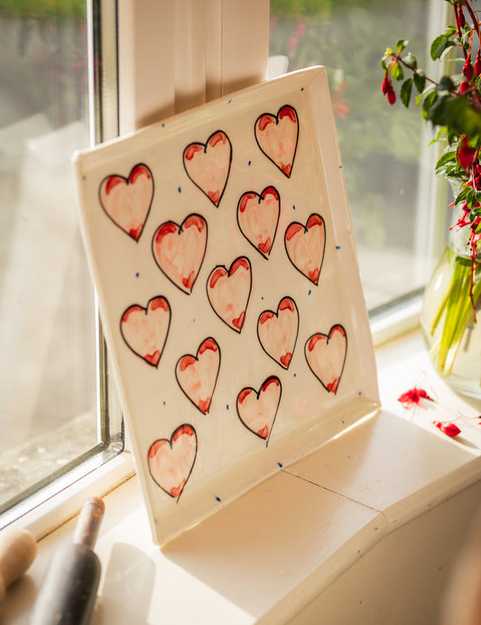 Extra Large Handmade Ceramic Square Serving Platter