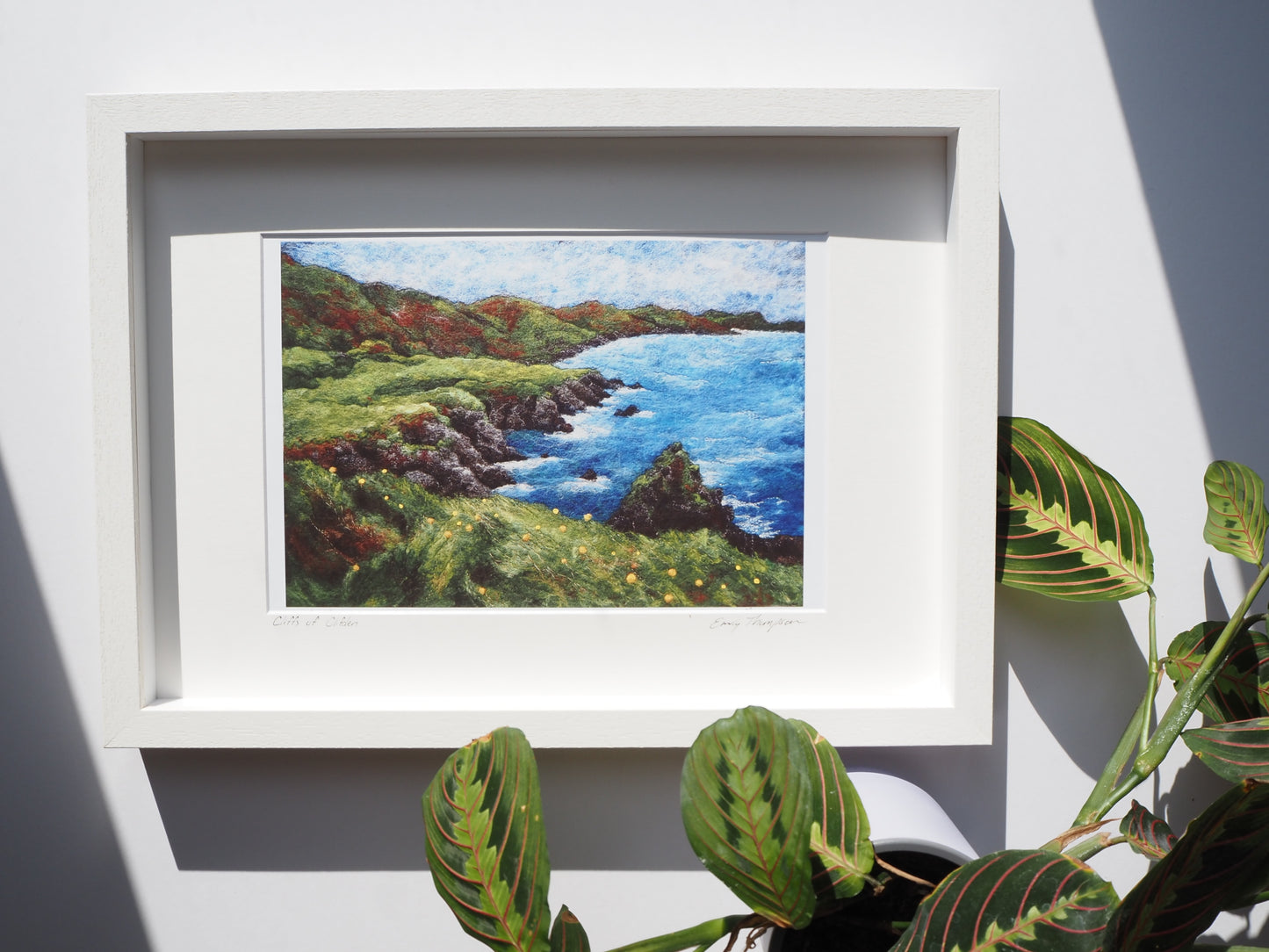 Cliffs of Clifden (Framed Print of Needle Felted Original)