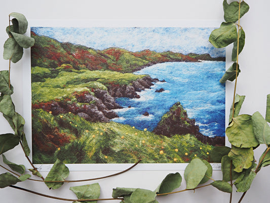 Cliffs of Clifden (Print of Needle Felted Original)