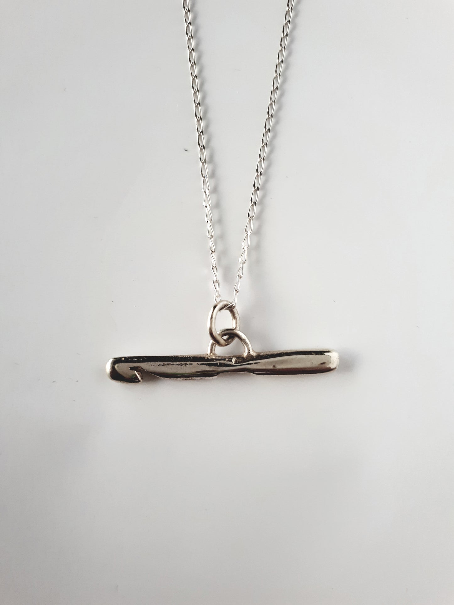 Sterling Silver Crochet Hook Necklace