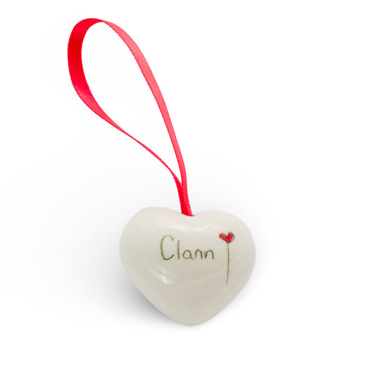 Ceramic Heart - Clann -Family - Small heart