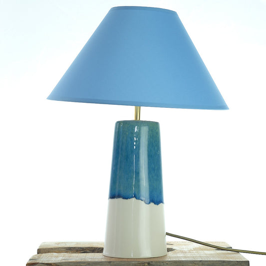 Ceramic Lamp - Aqua Conical Design