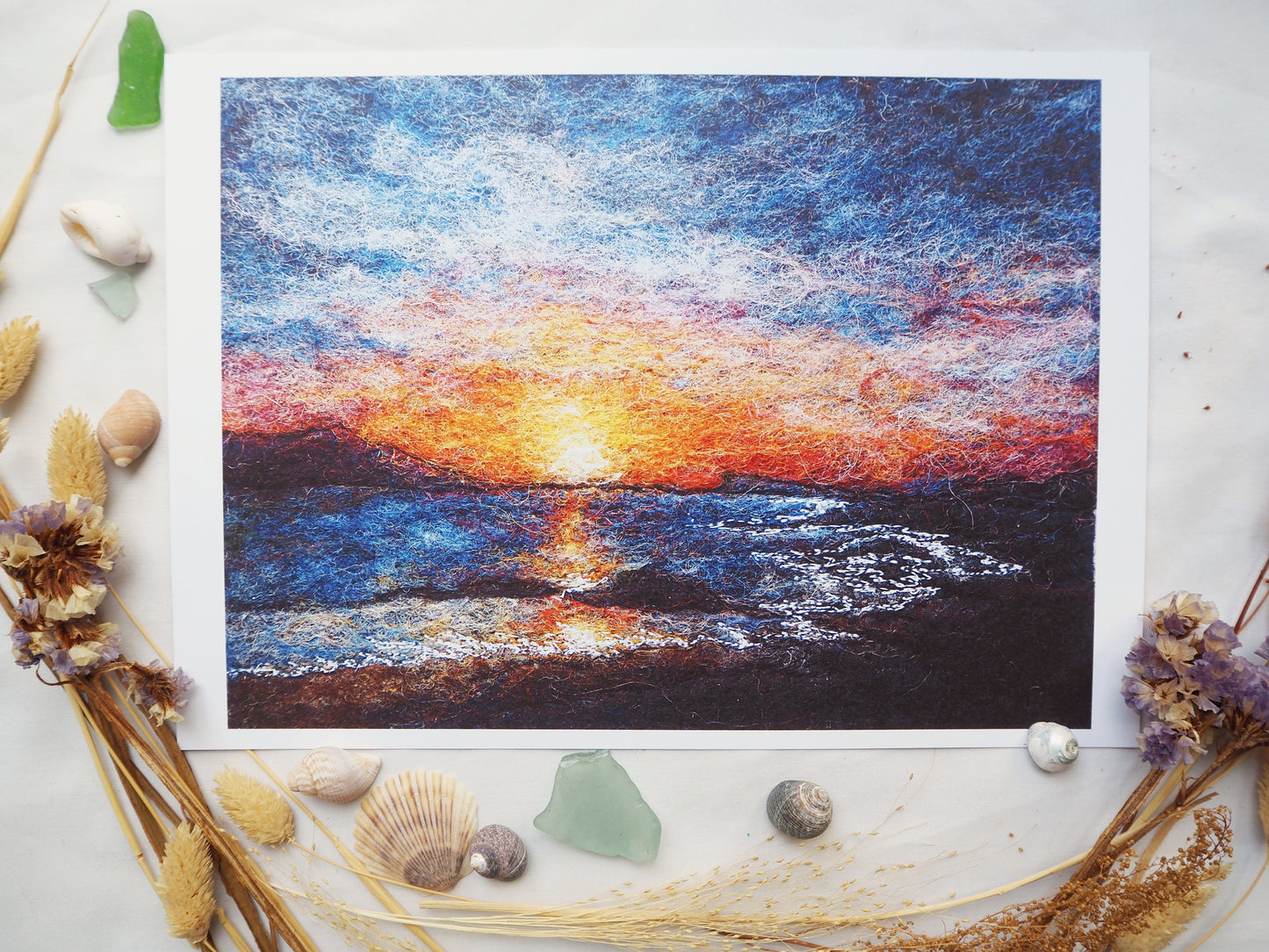 Dusk (Print of Needle Felted Original)