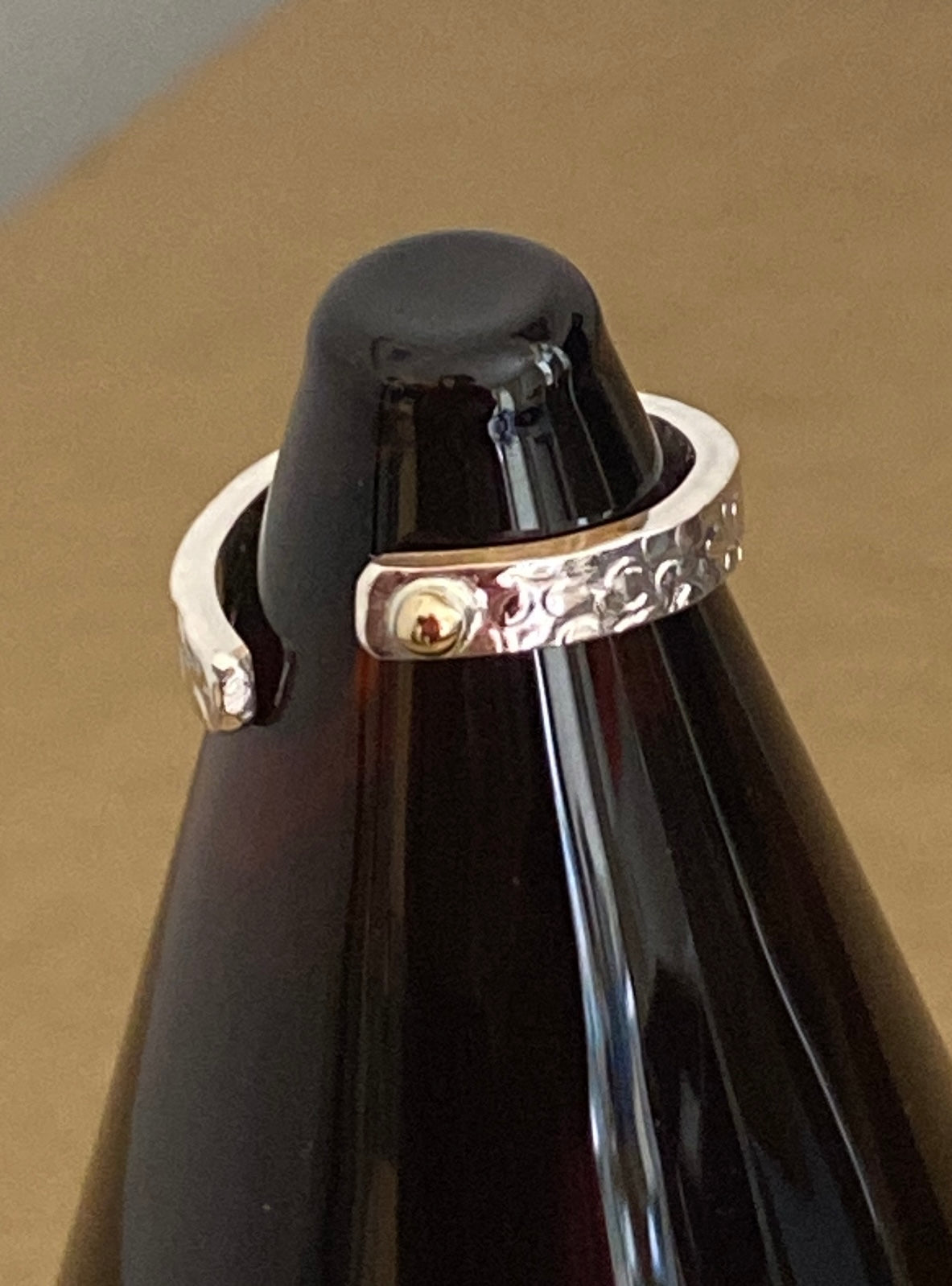 Golden Sand Gold and Silver Open Ring