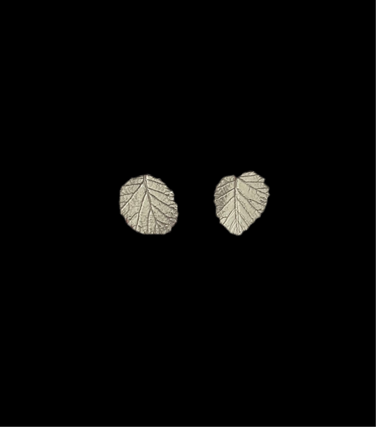 Silver leaf earrings (small drop or stud)