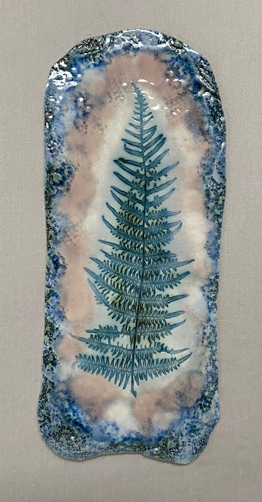 Blue with Pink Fern, in Gift Box1