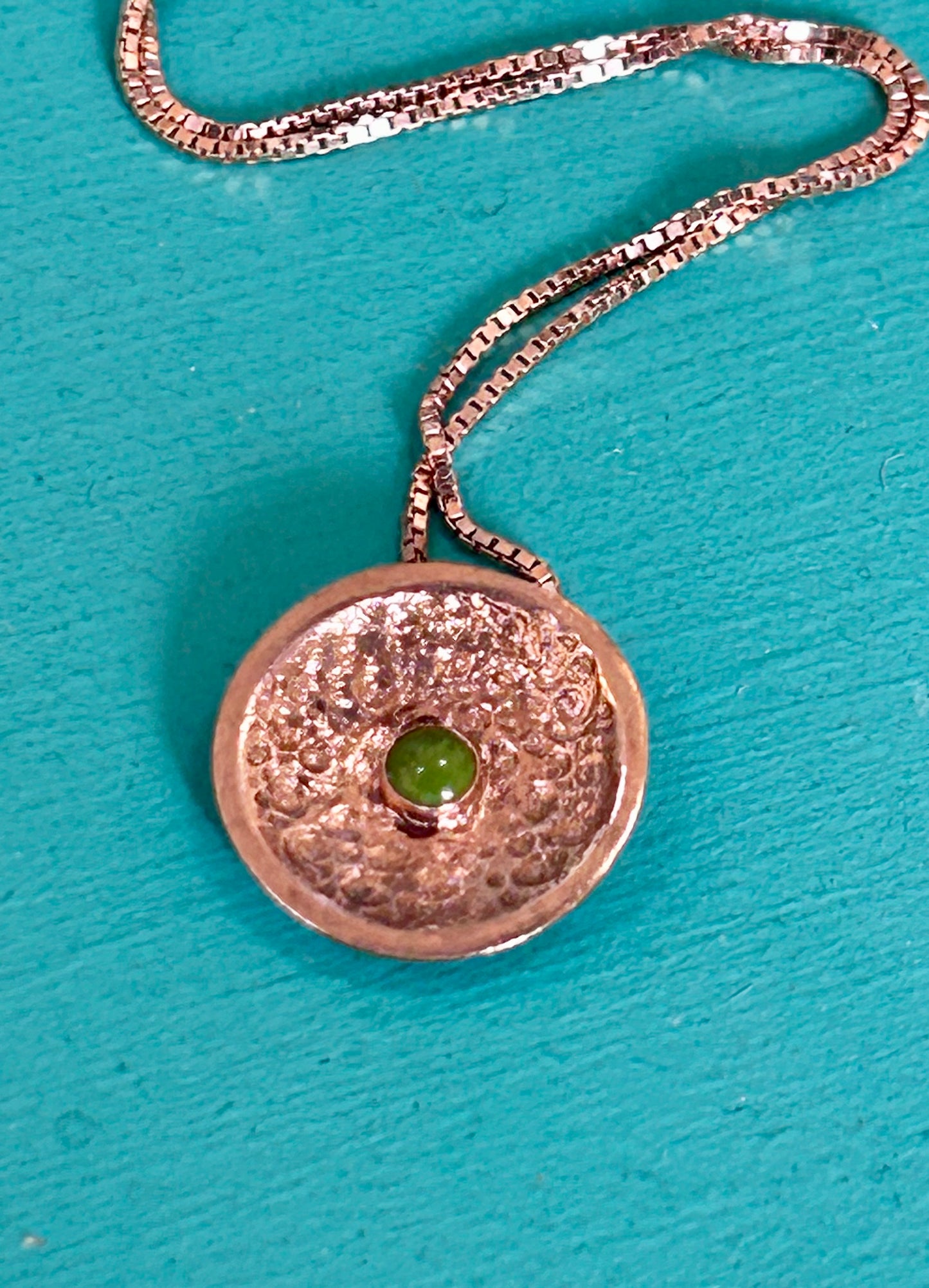 Copper, gold and gemstone necklace