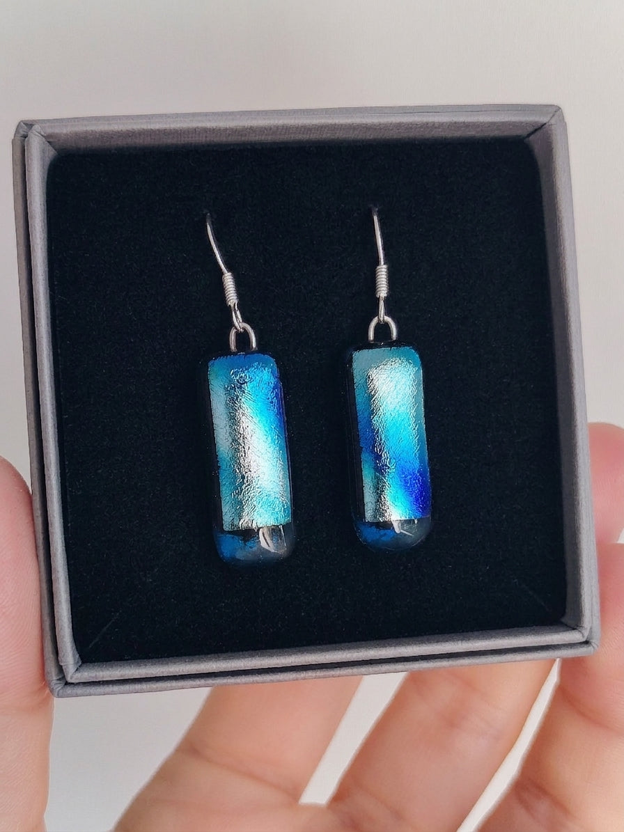 Fused Glass Dichroic Earrings