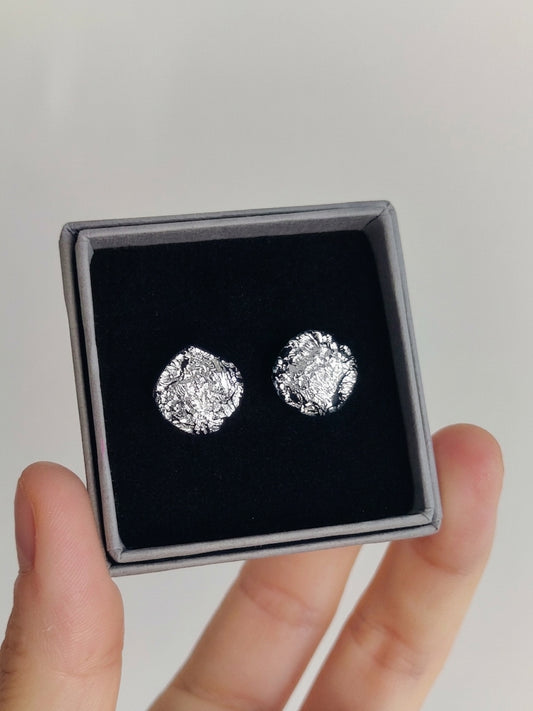 Fused Glass Dichroic Sterling Silver Studs