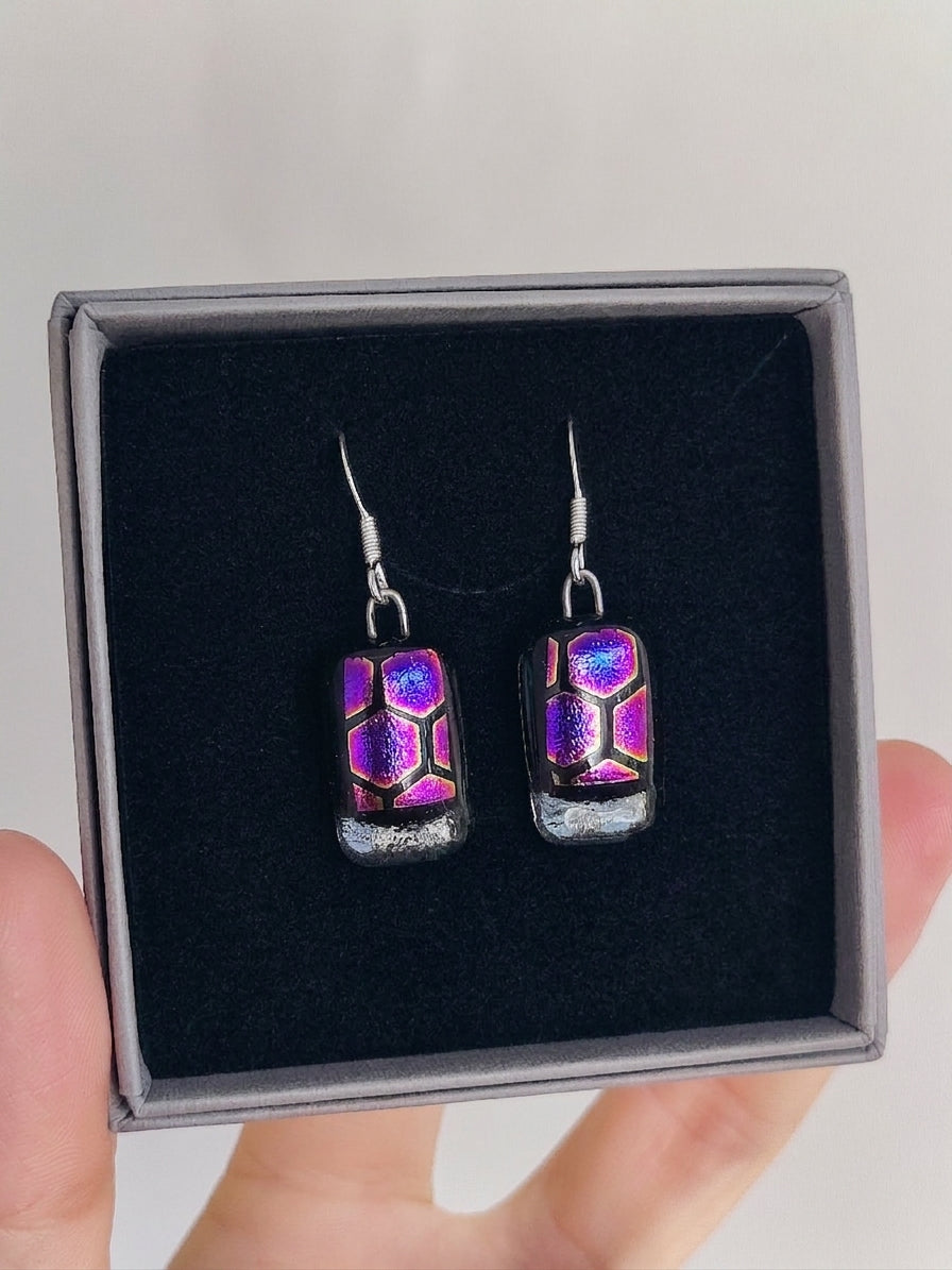 Fused Glass Dichroic Earrings