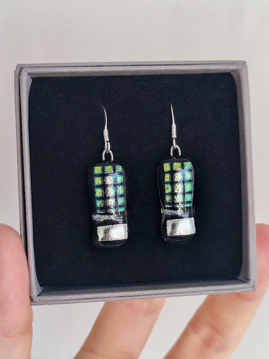 Fused Glass Dichroic Earrings