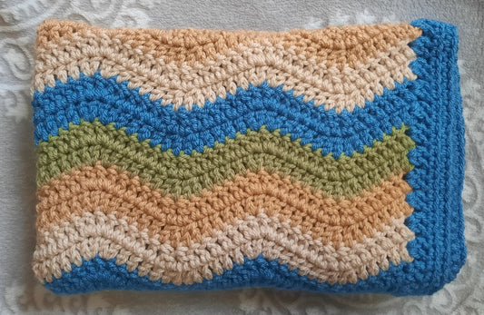 Crochet baby blanket - Ocean CHUNKY