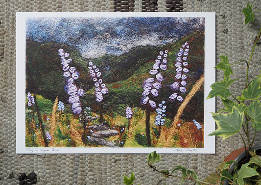 Hiking In Gougane Barra (Print of Needle Felted Original)