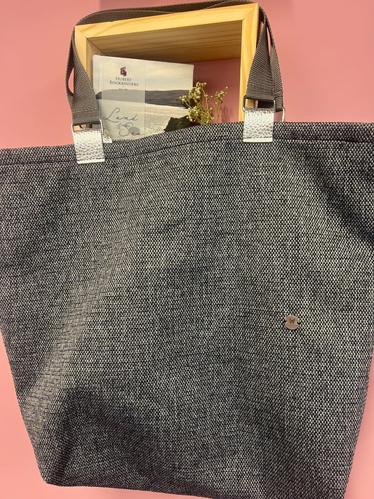 Shopper bag grey and silver