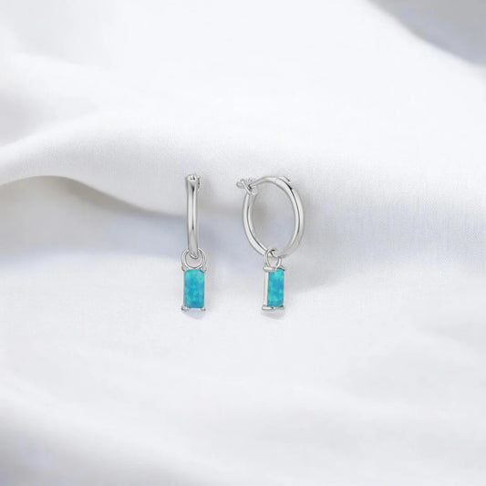 SEA LIGHT OPAL HOOPS