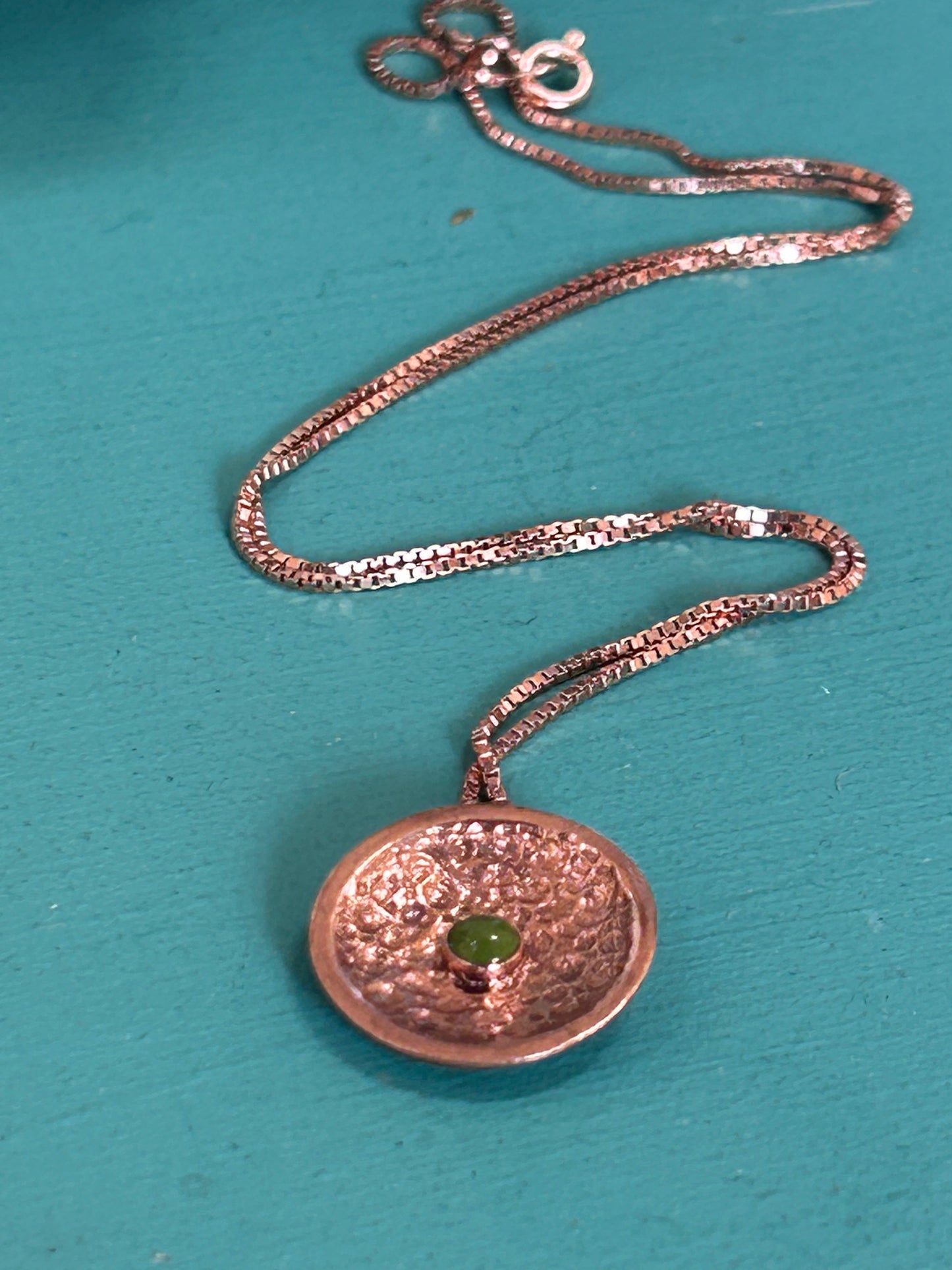 Copper, gold and gemstone necklace