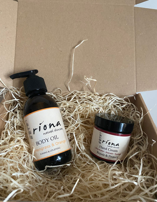 Riona Skincare, Gift Set; Lemongrass & Orange and Handcream