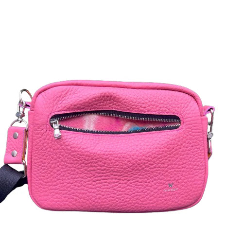 Leather Powder Pink & Yellow Box Crossbody Bag