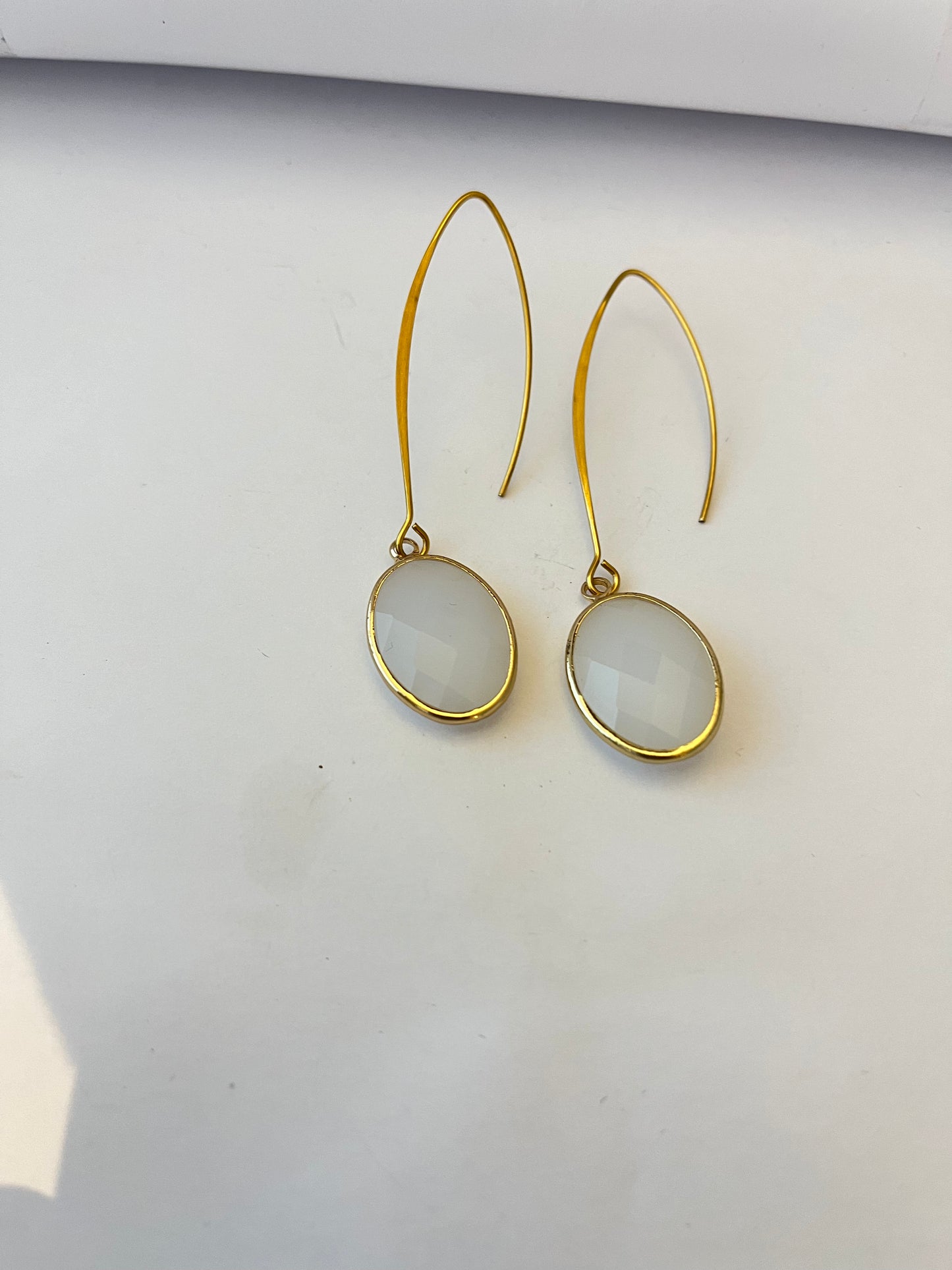 A Crystal Gold Plated drop earring