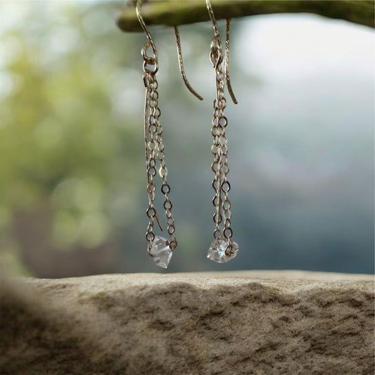 Herkimer diamonds 14k gold fill earrings