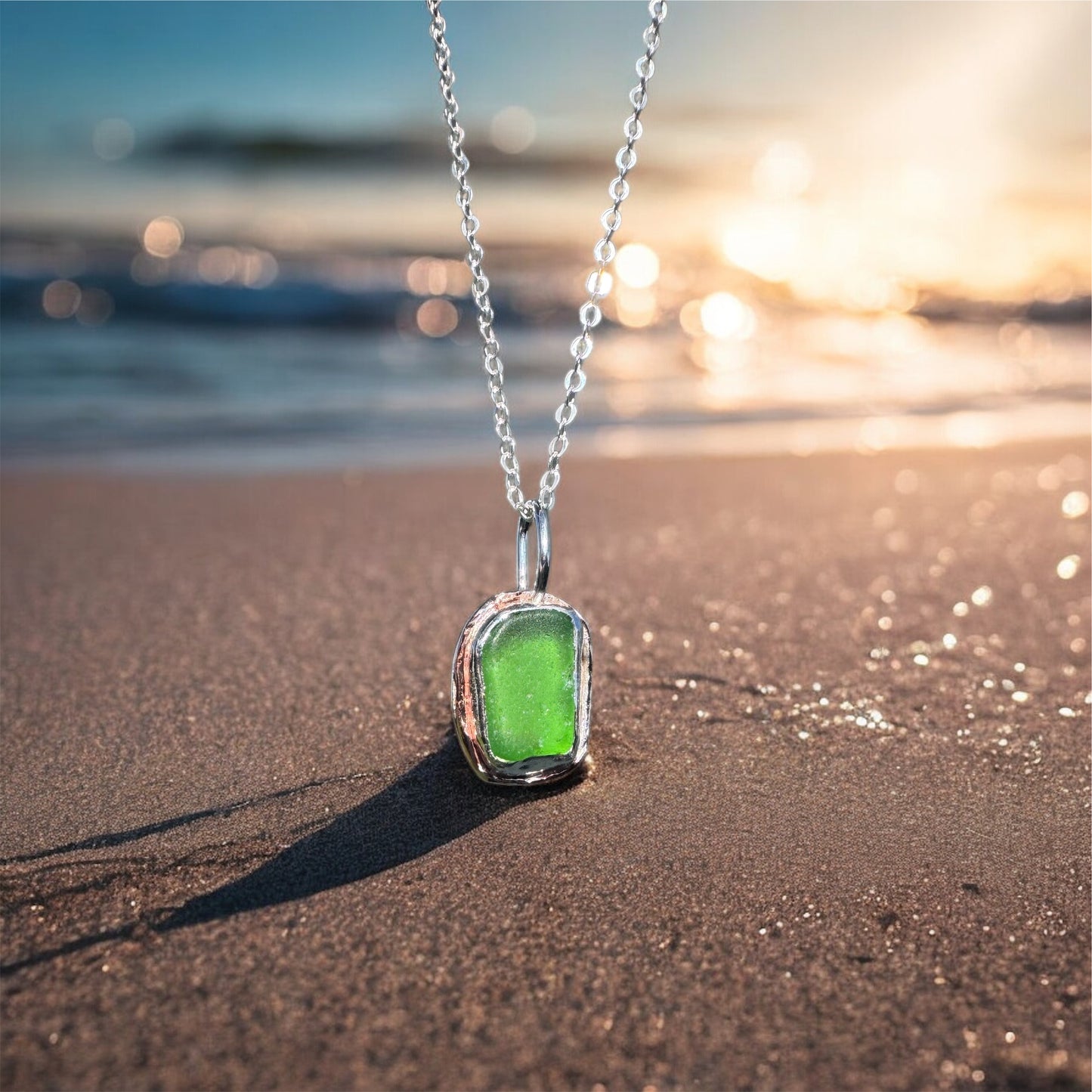 Inchydoney Sea glass necklace Sterling silver