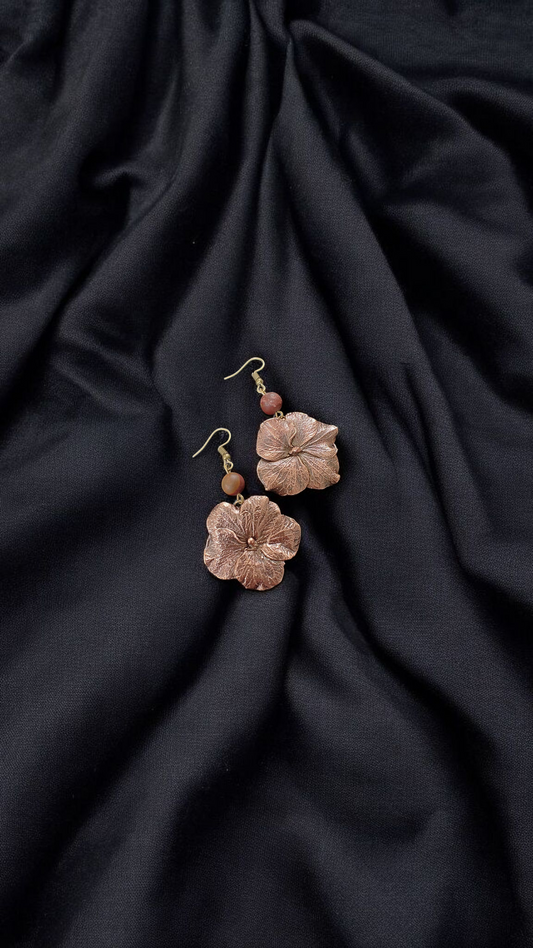 Copper Earrings "Hydrangea Blossom"