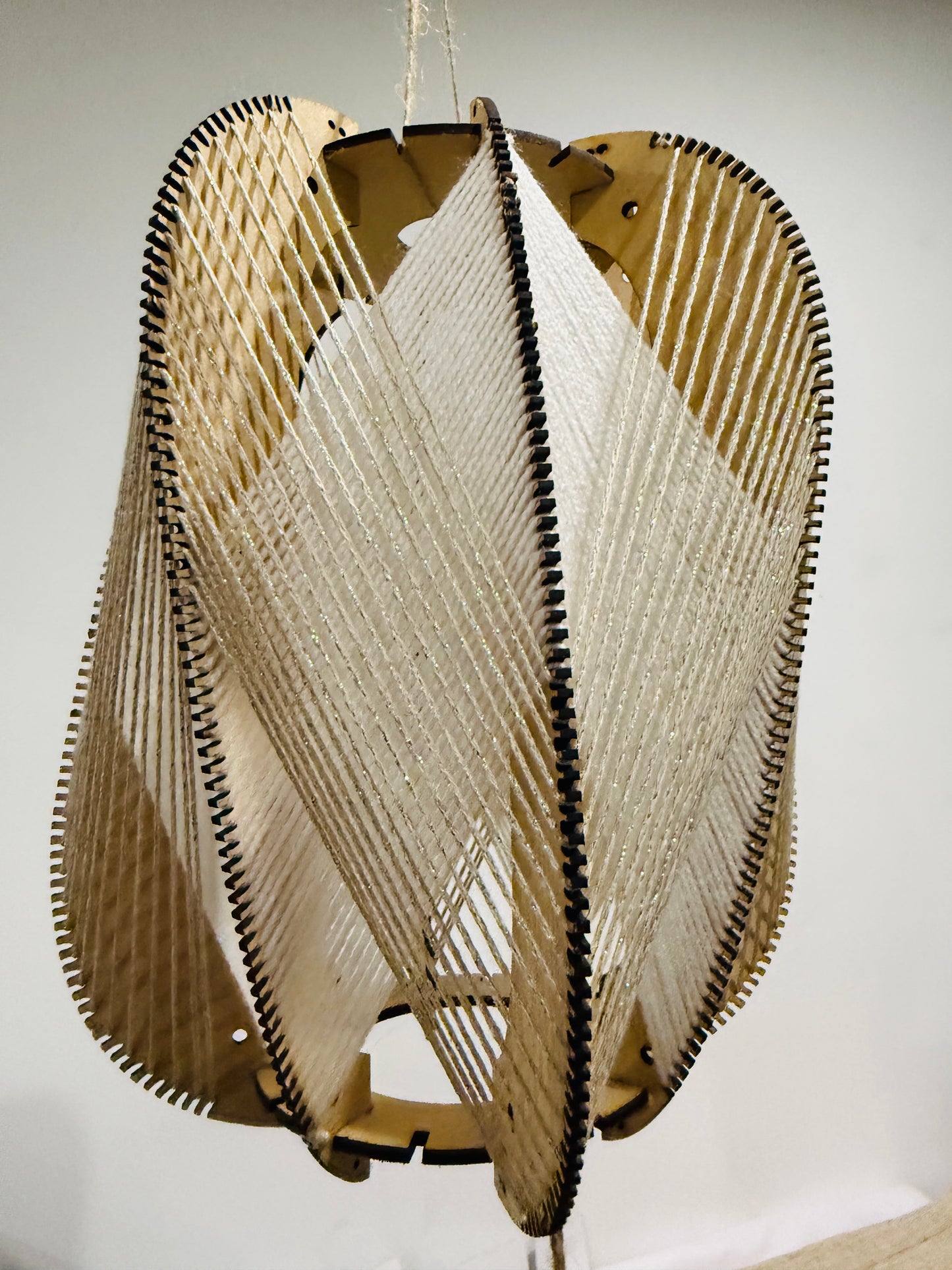 Shimmery Taupe & Cream Lampshade