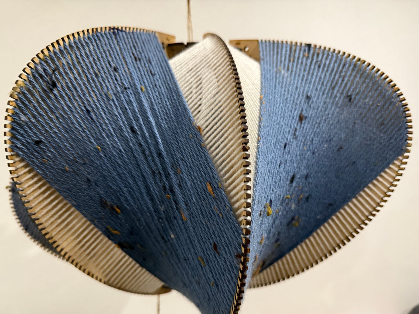 Tweed Blue & Cream  Oval Lampshade