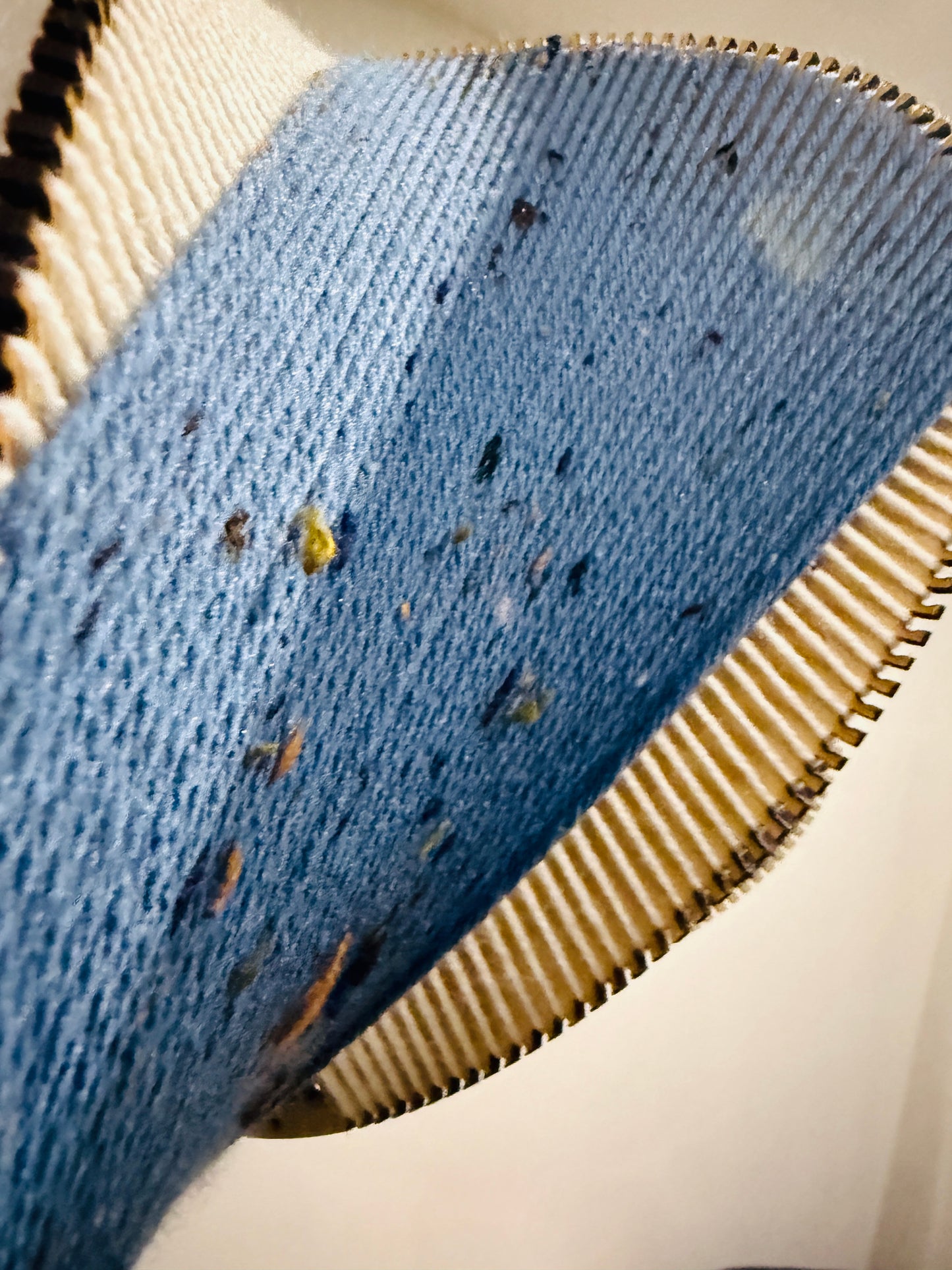 Tweed Blue & Cream  Oval Lampshade
