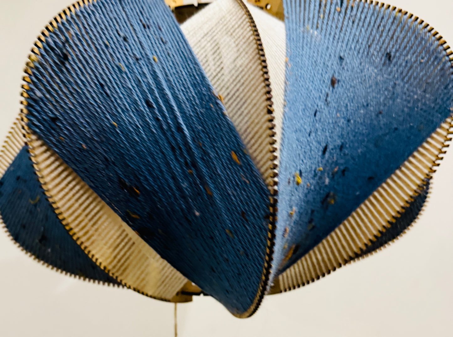 Tweed Blue & Cream  Oval Lampshade