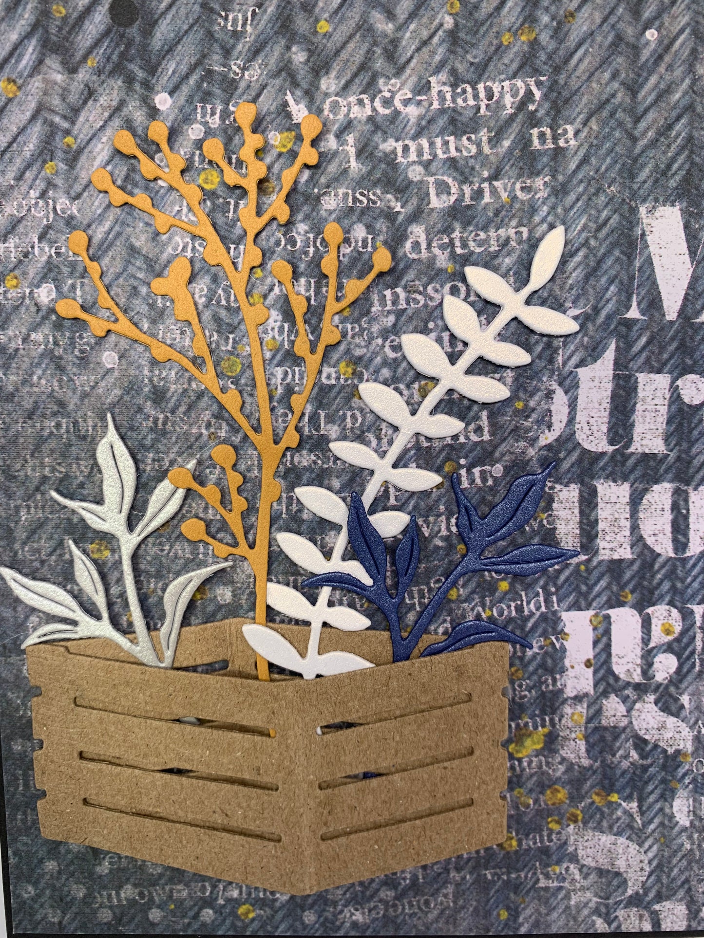 Denim graffiti crate foliage card